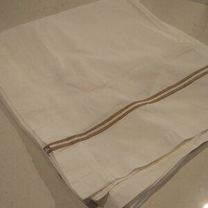 Restoration Hardware White Satin Stitch Shower Curtain
